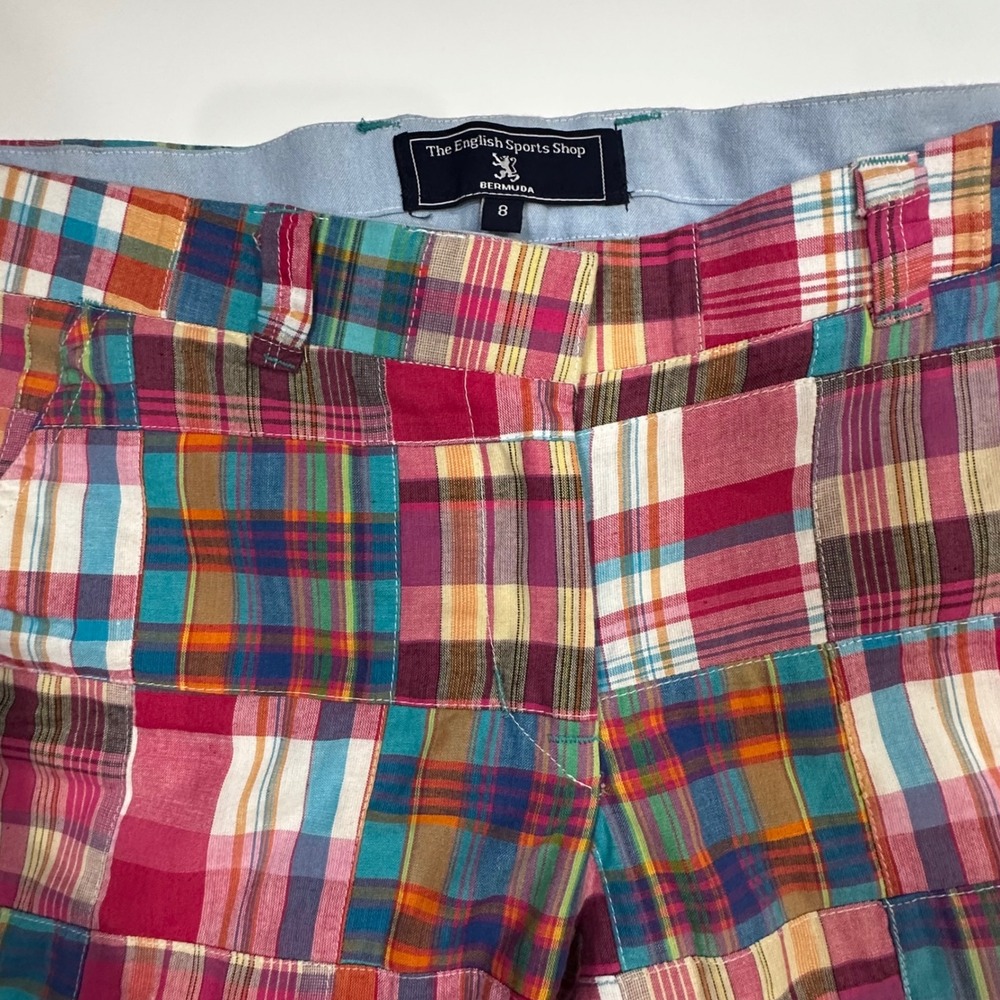 The English Sports Shop Bermuda Patchwork Plaid Cotton Shorts Womens 8 - Picture 4 of 11